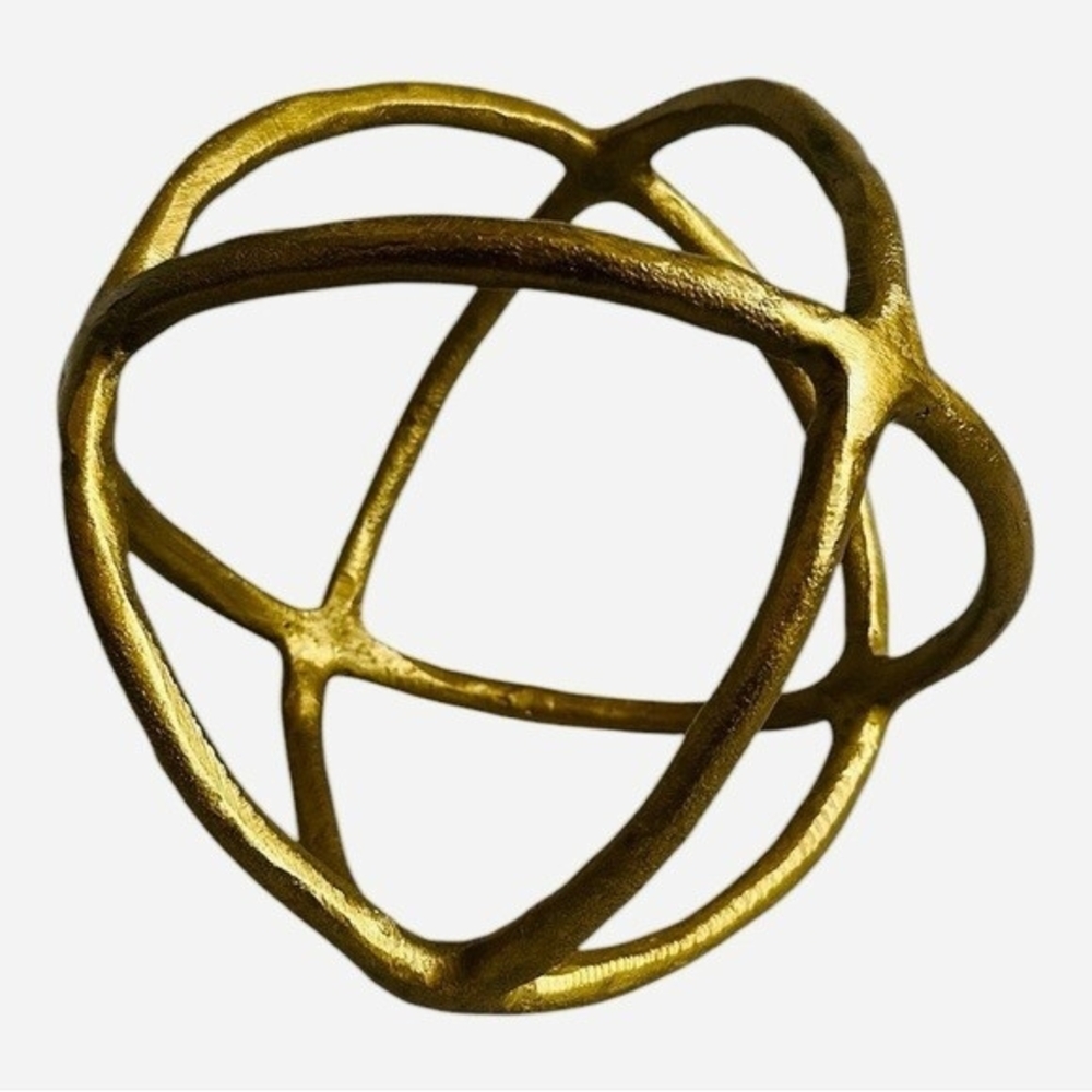 Prestbury Gold Metal Orb Decorative Sphere Sculpture 9x9 Home Accent Decor NWOT - Picture 4 of 6